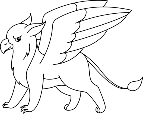 Cartoon Griffin Coloring Page